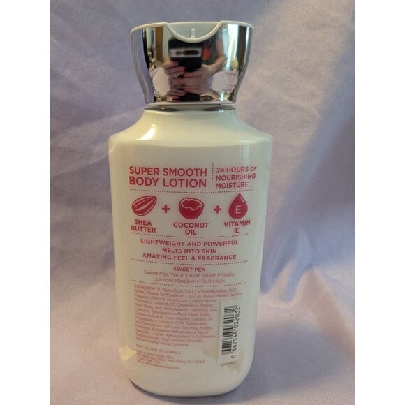 Bath & Body Works Sweet Pea Body Lotion 8 Oz Shea Butter & Vitamin E Moisturizer - Picture 2 of 2
